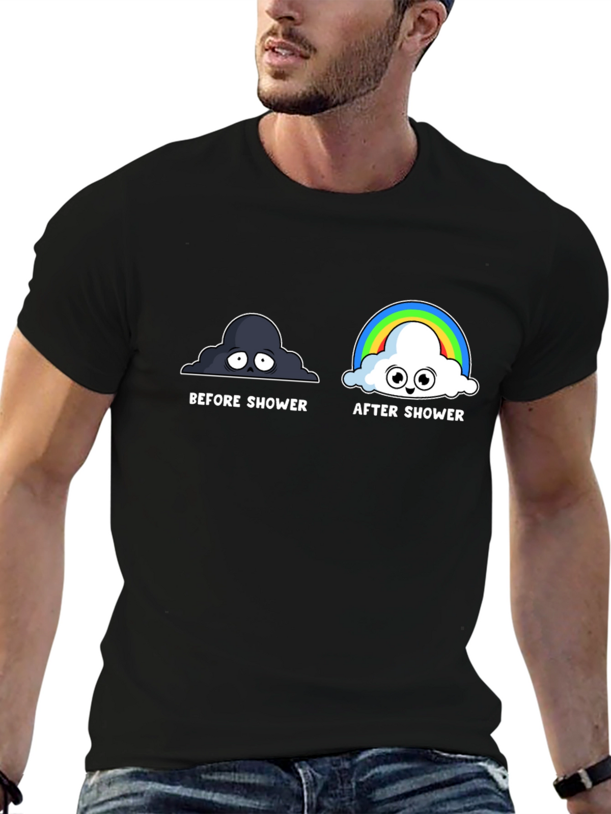 Before and After Shower Humor T-Shirt