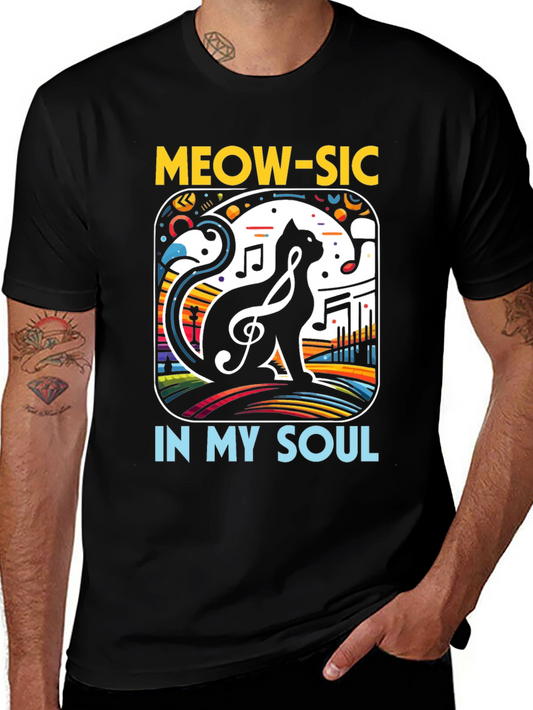 Meow-sic Cat Graphic T-Shirt