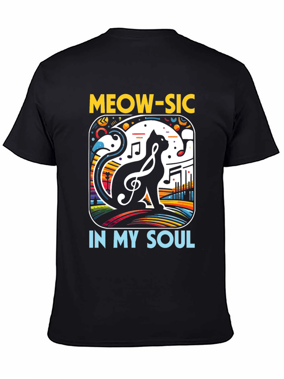 Meow-sic Cat Graphic T-Shirt