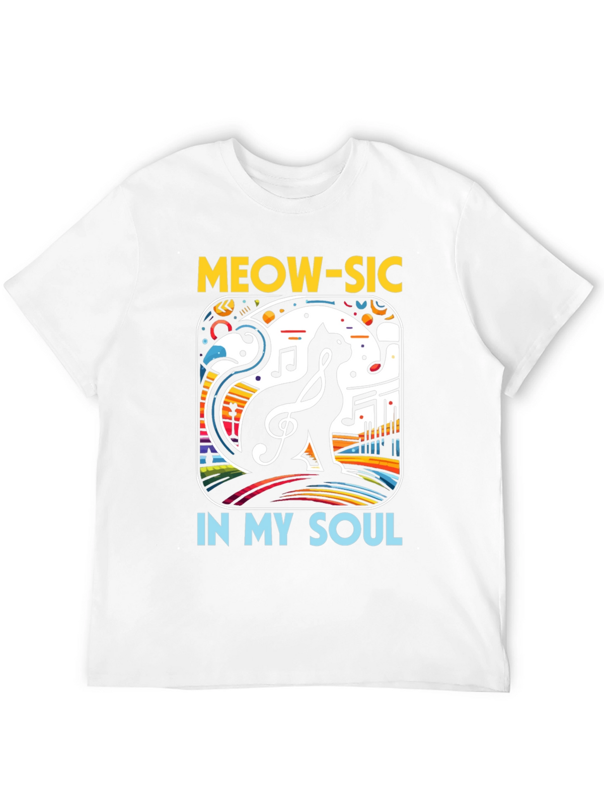 Meow-sic Cat Graphic T-Shirt