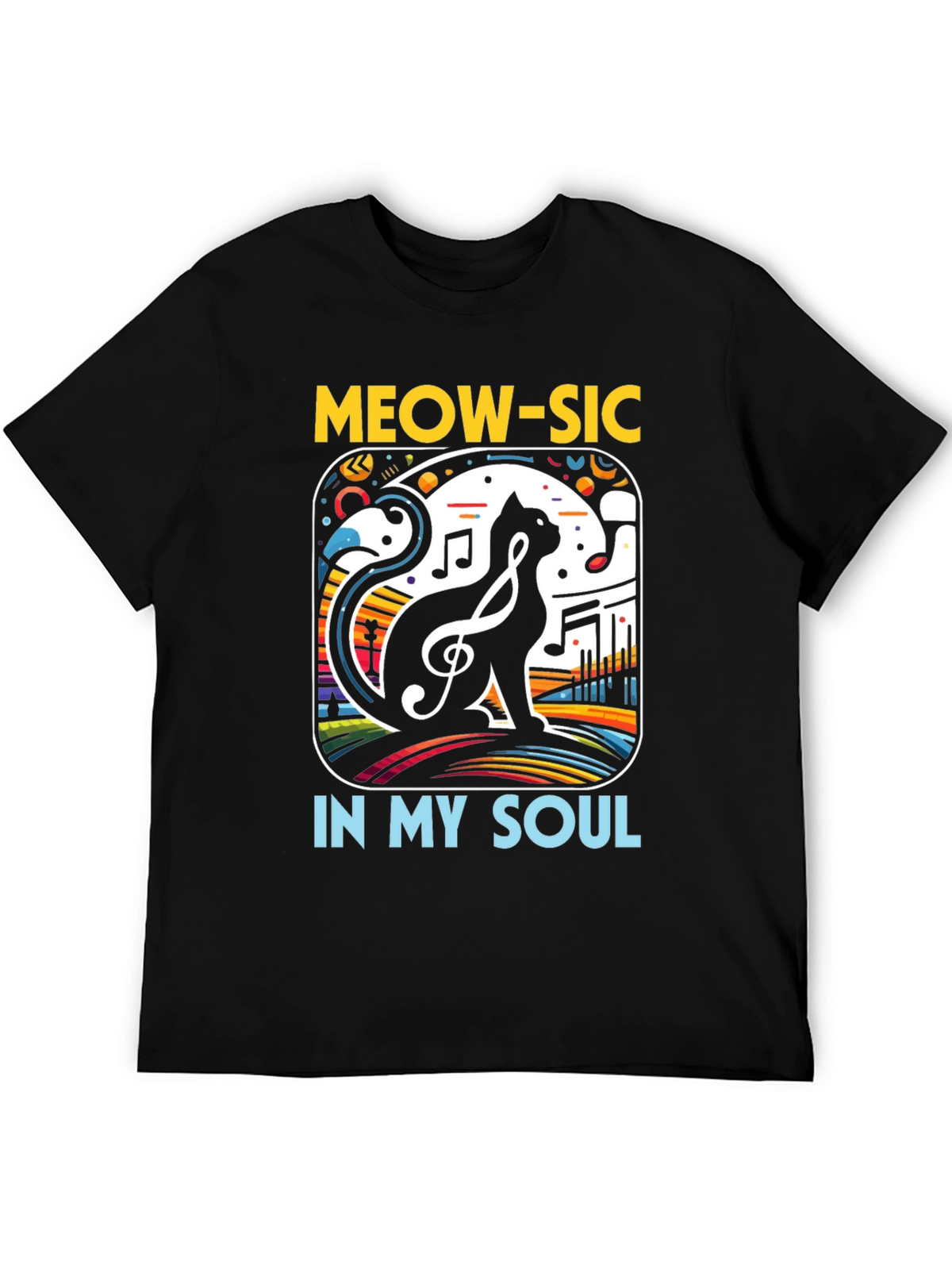 Meow-sic Cat Graphic T-Shirt