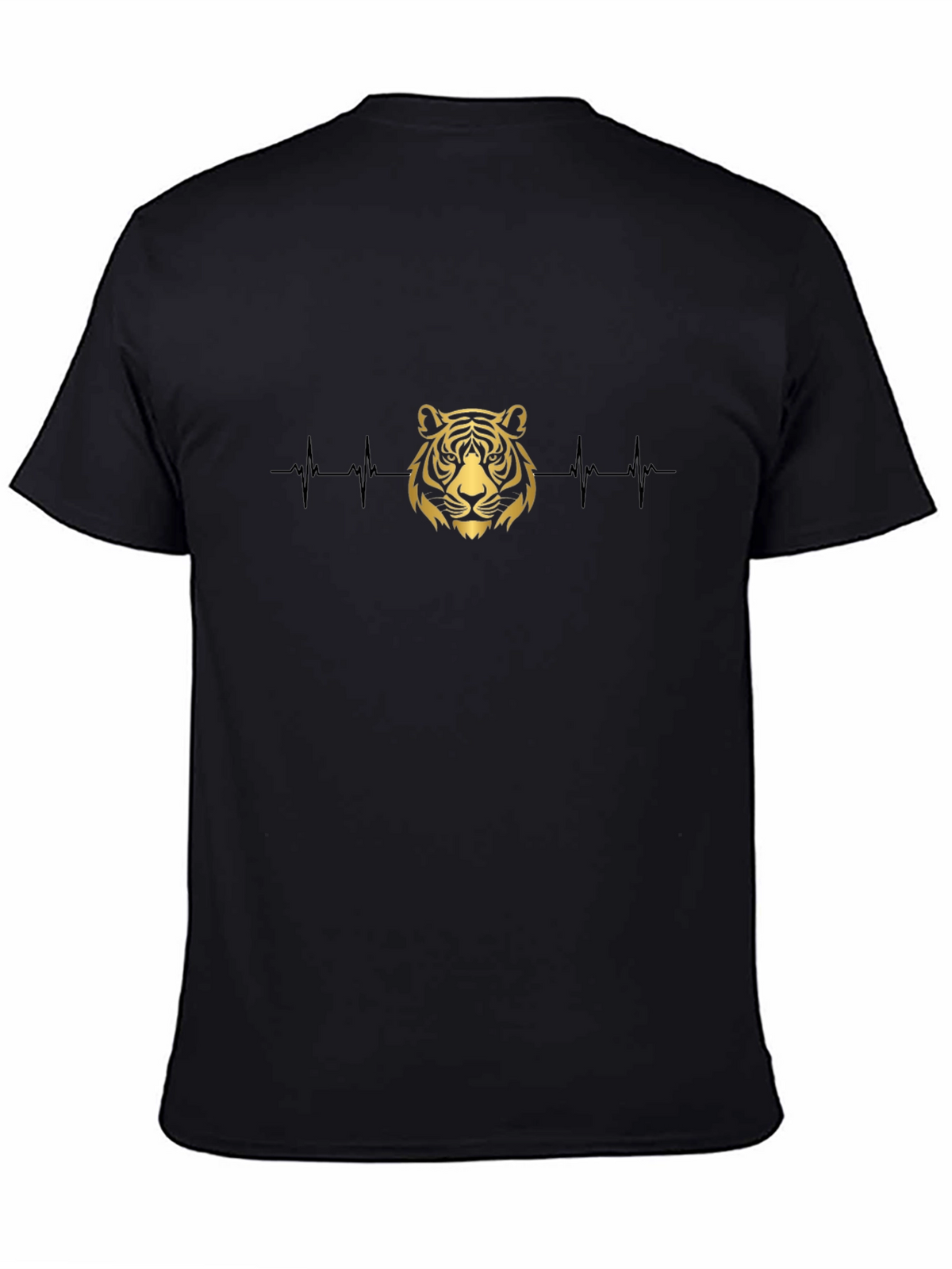 Tiger Heartbeat Graphic Tee - Black Cotton T-Shirt