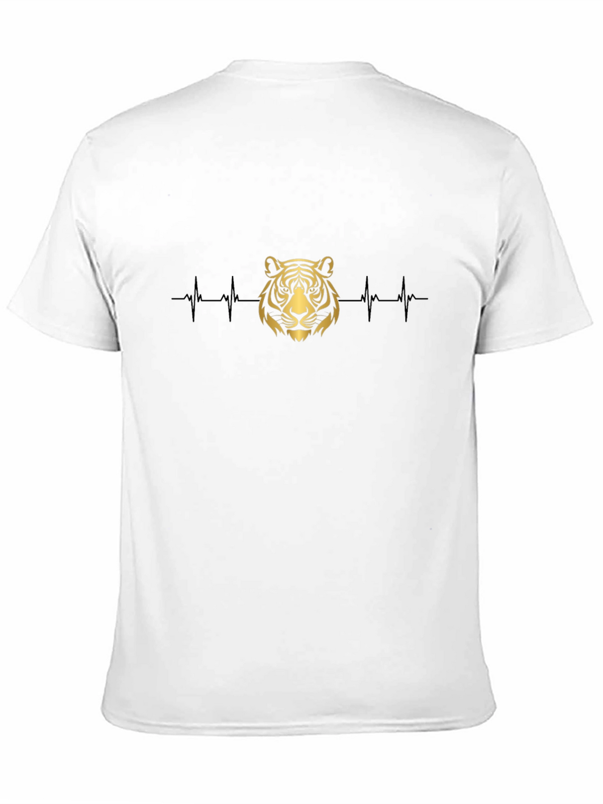 Tiger Heartbeat Graphic Tee - Black Cotton T-Shirt