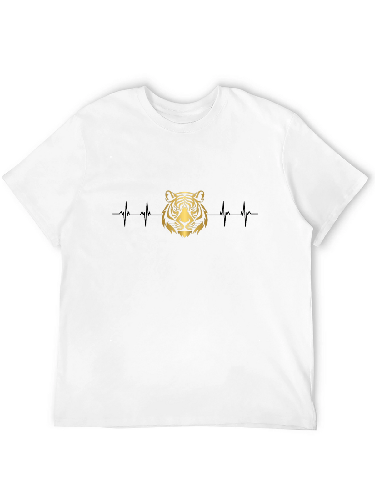 Tiger Heartbeat Graphic Tee - Black Cotton T-Shirt
