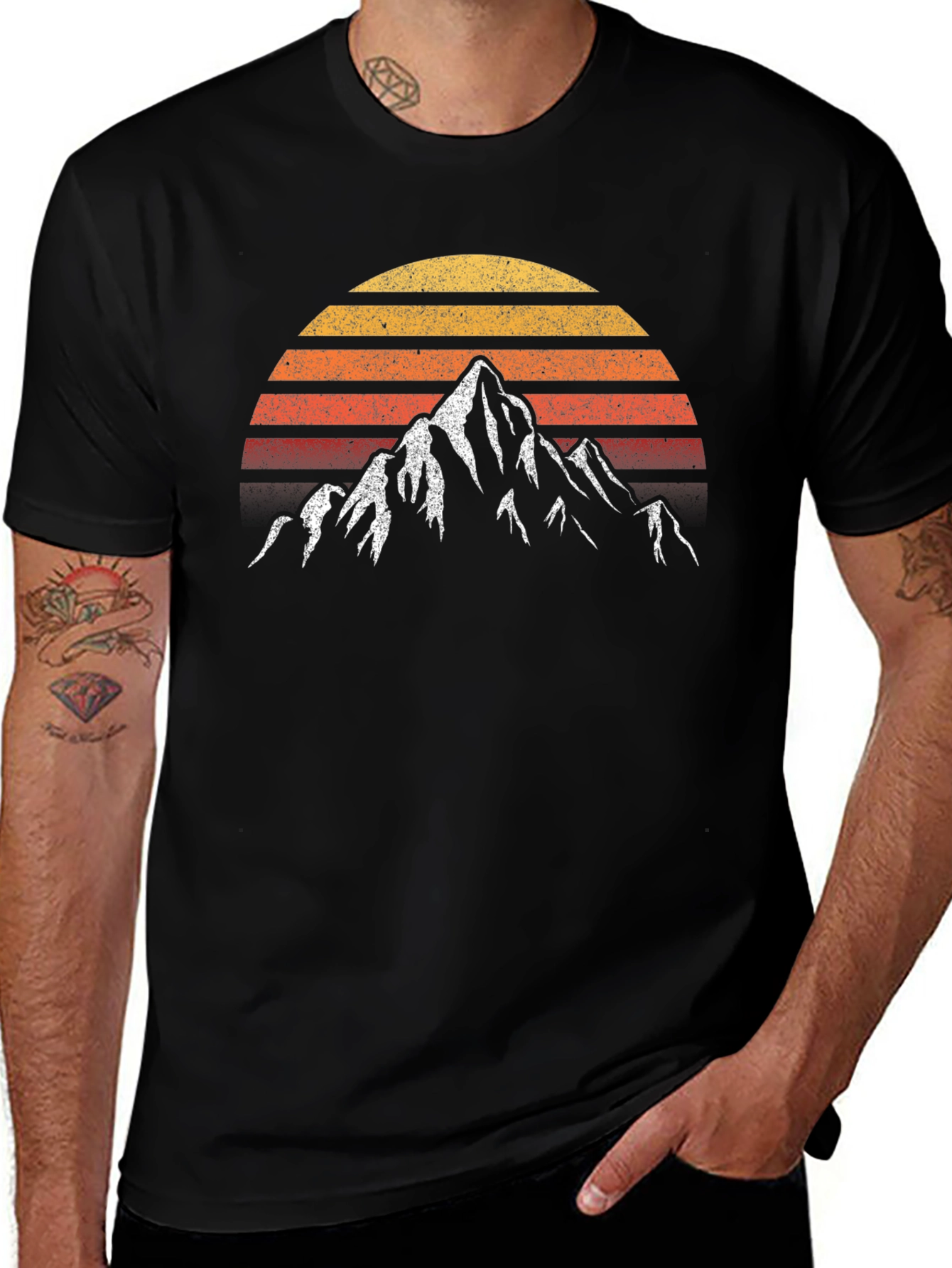 Retro Mountain Sunset Graphic Tee