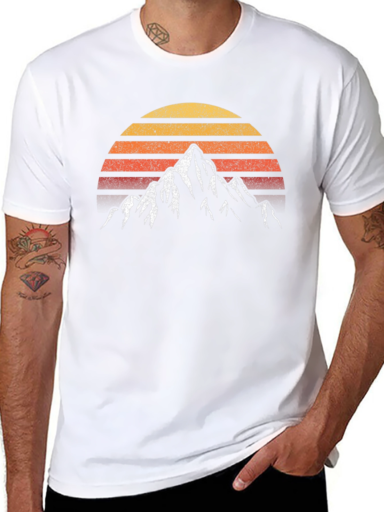 Retro Mountain Sunset Graphic Tee