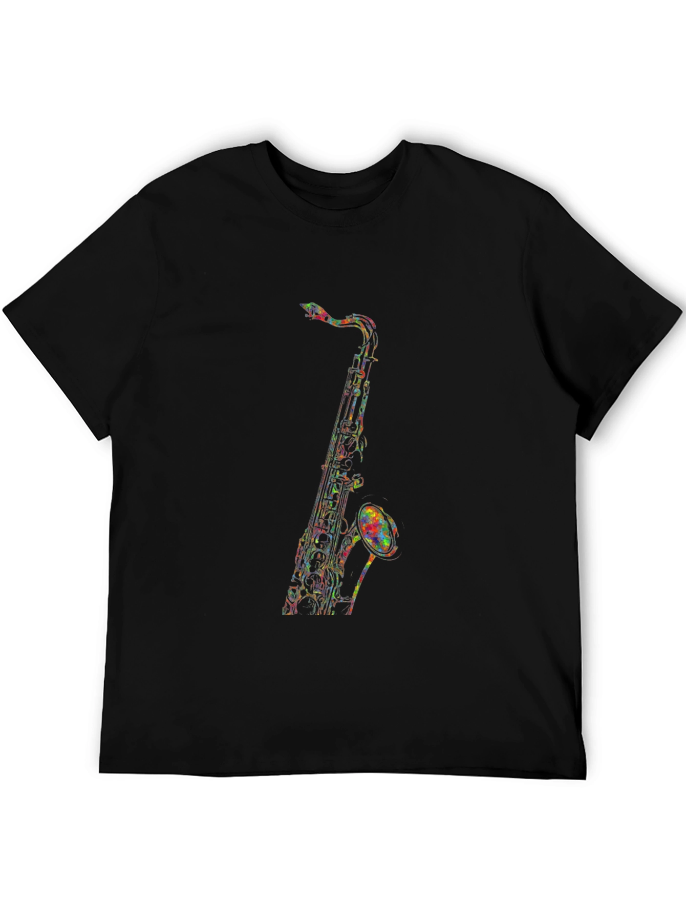 Saxophone Graphic Tee - Mens Black T-Shirt