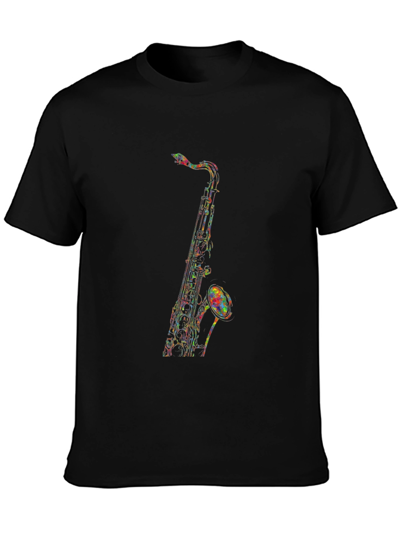 Saxophone Graphic Tee - Mens Black T-Shirt
