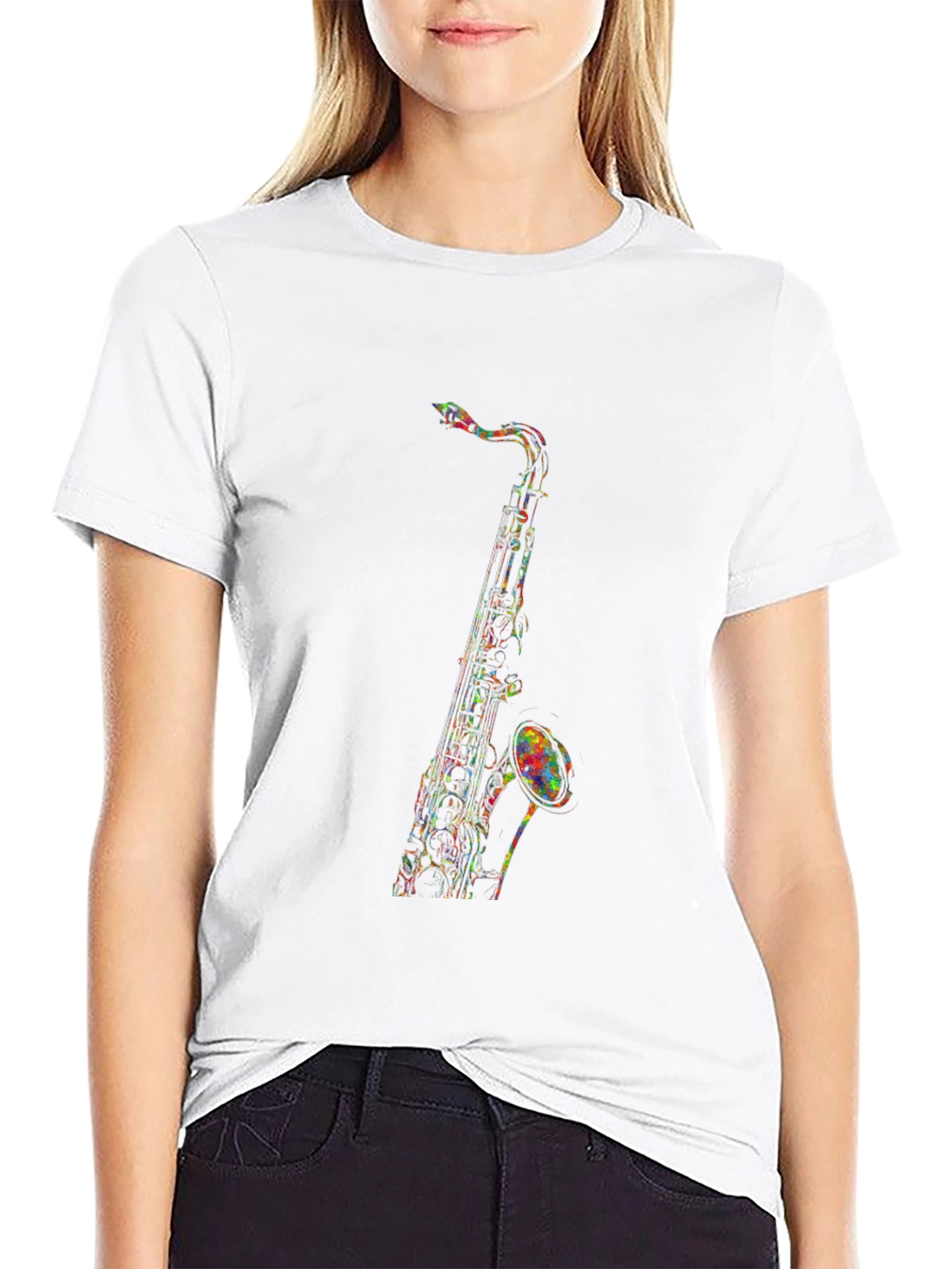Saxophone Graphic Tee - Mens Black T-Shirt