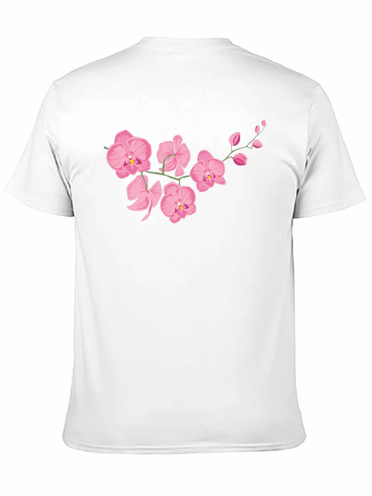 Pink Orchid Black T-Shirt