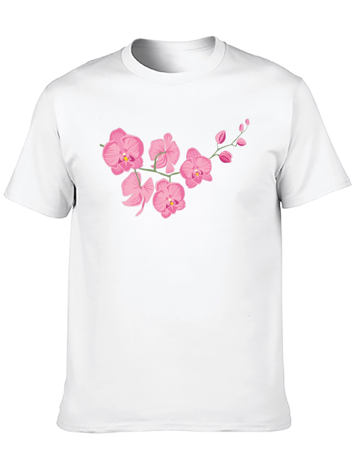 Pink Orchid Black T-Shirt