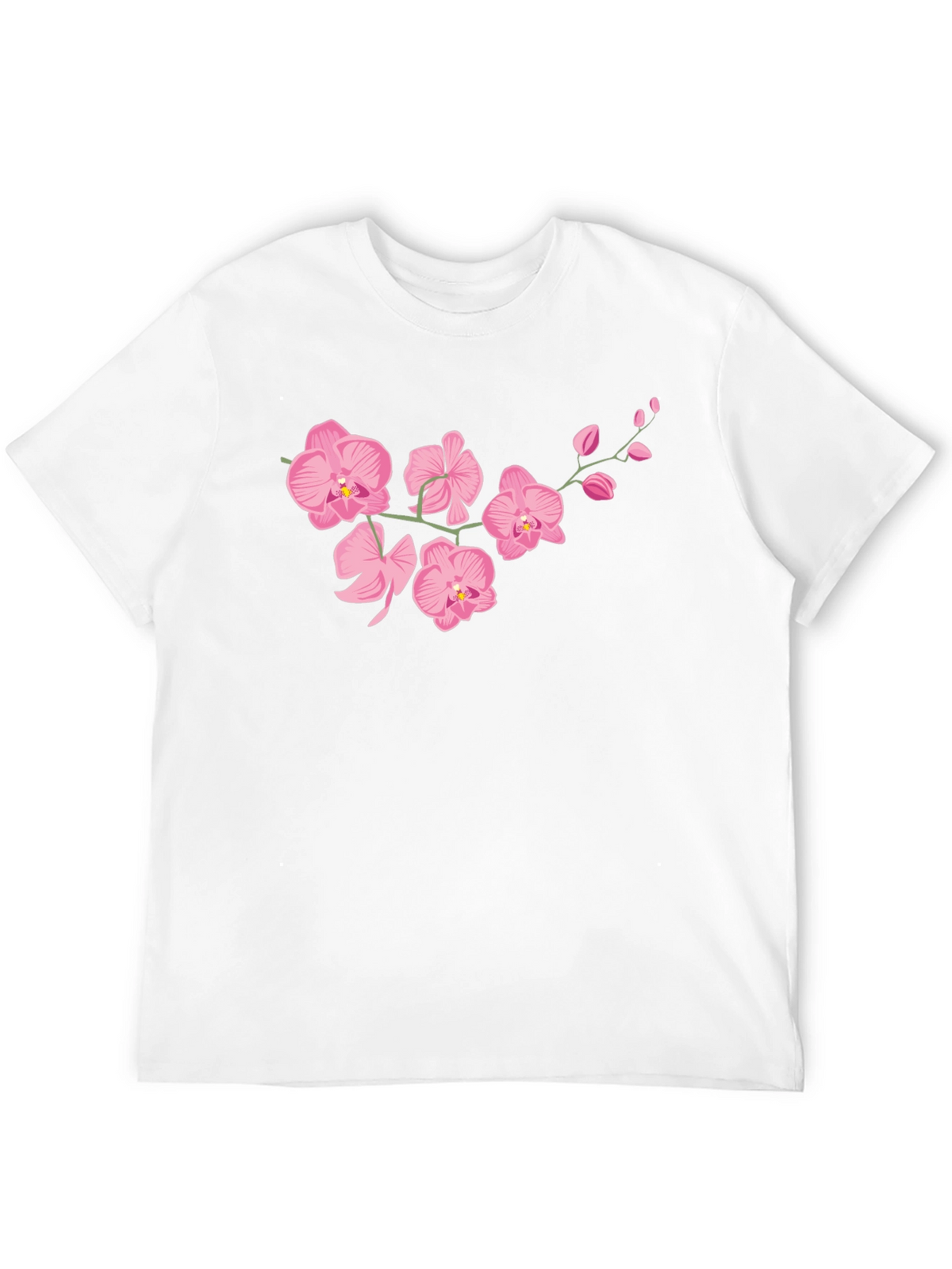Pink Orchid Black T-Shirt