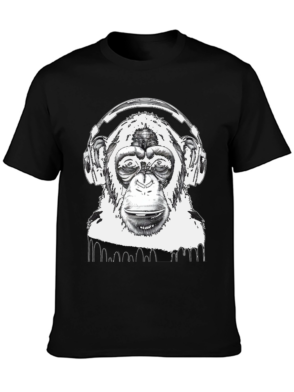 Monkey DJ Black T-Shirt - Cool Graphic Tee