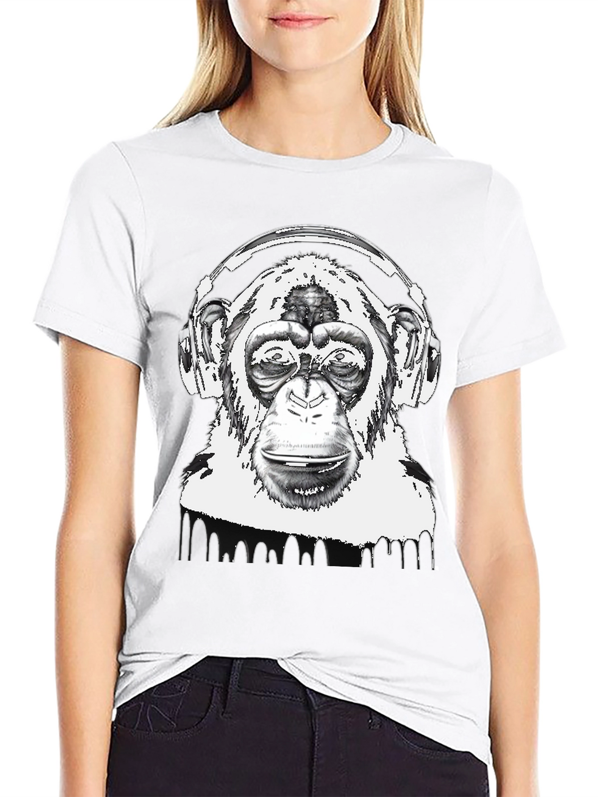 Monkey DJ Black T-Shirt - Cool Graphic Tee