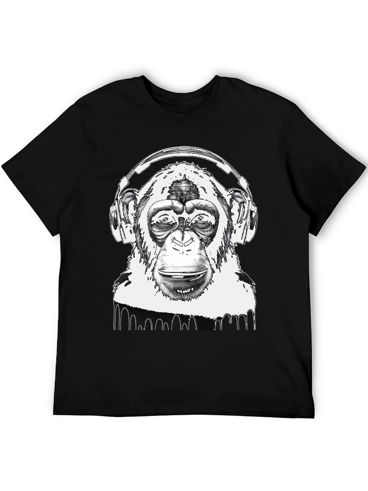 Monkey DJ Black T-Shirt - Cool Graphic Tee