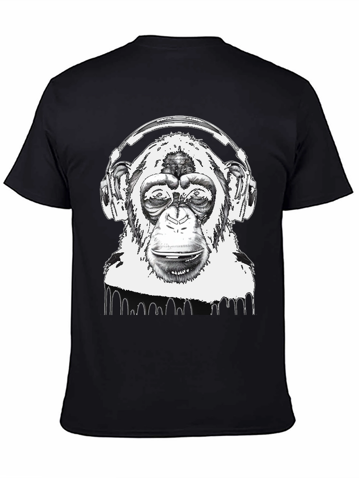 Monkey DJ Black T-Shirt - Cool Graphic Tee