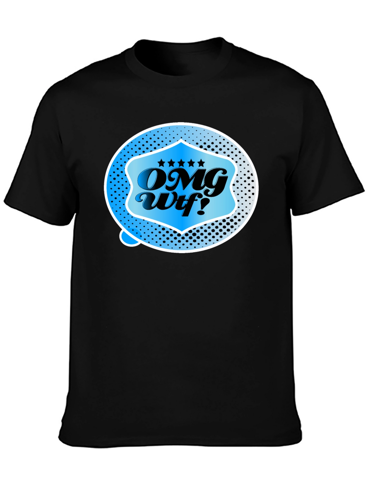 OMG Wtf! Graphic T-Shirt - Black Casual Tee