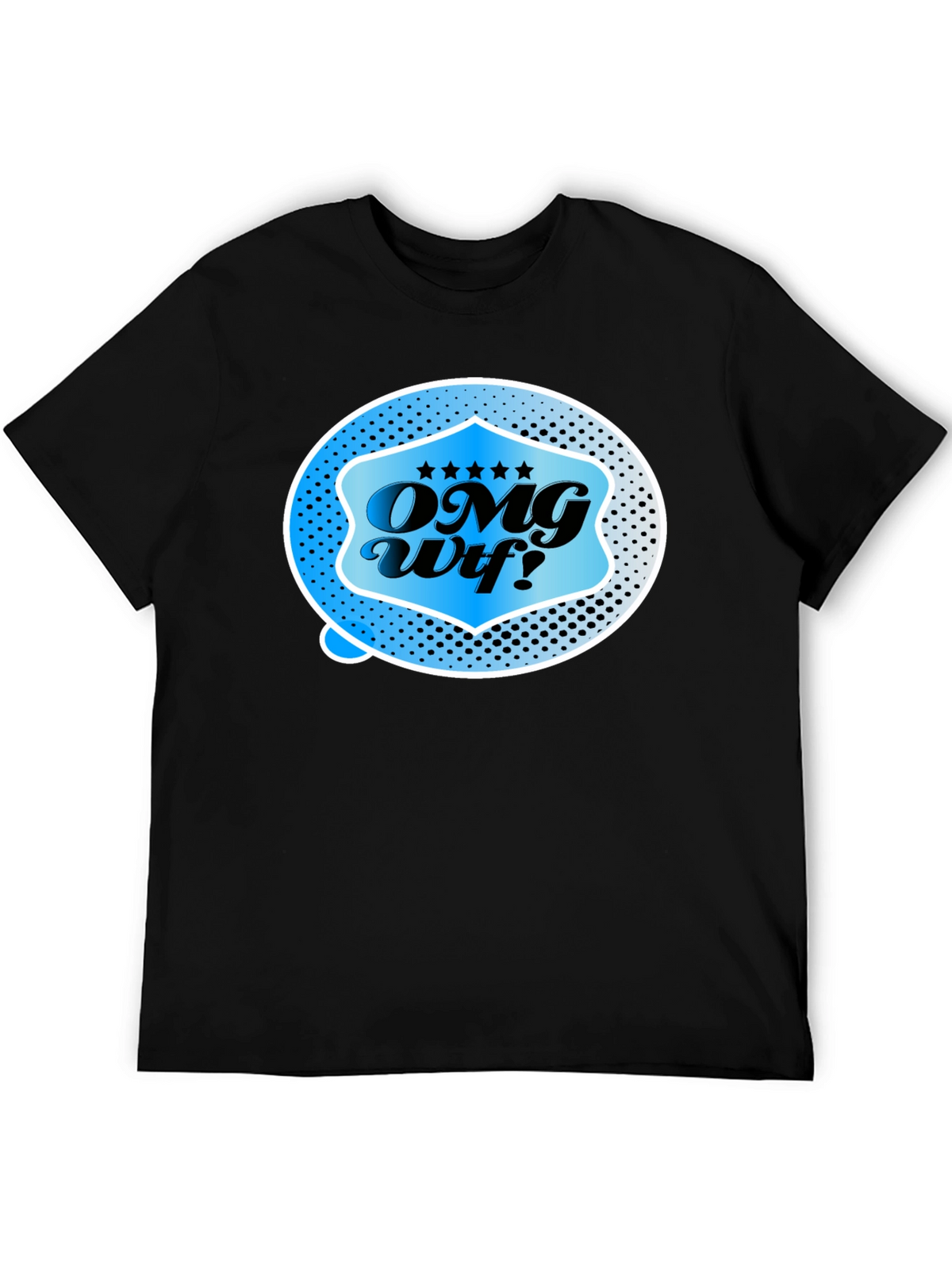 OMG Wtf! Graphic T-Shirt - Black Casual Tee