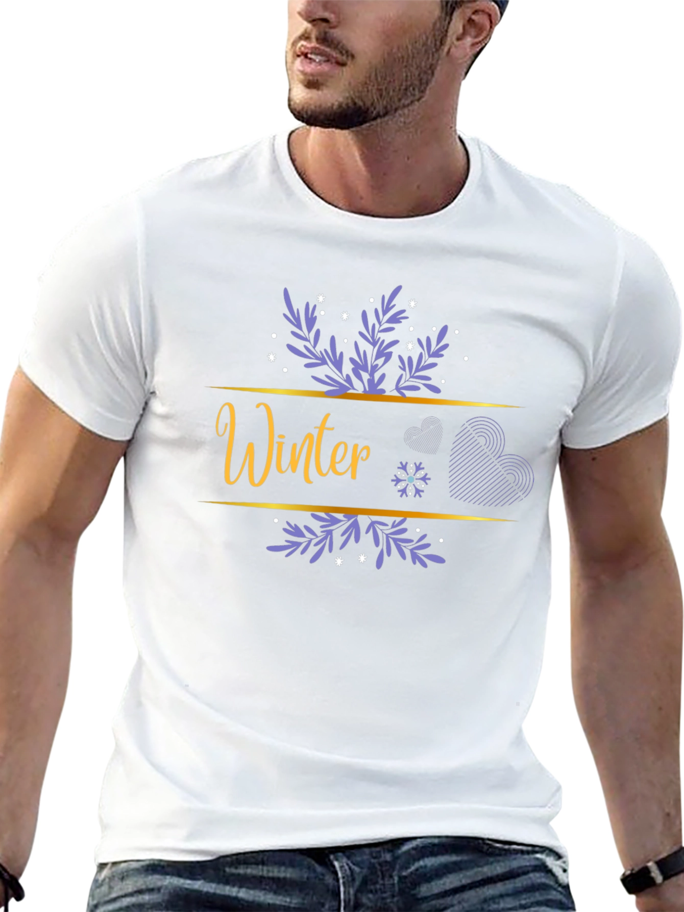 Winter Themed Black Graphic T-Shirt