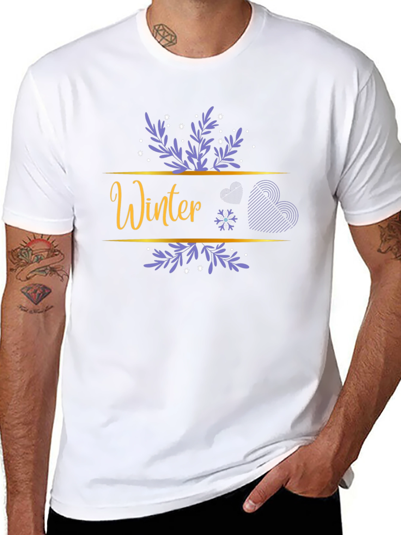 Winter Themed Black Graphic T-Shirt