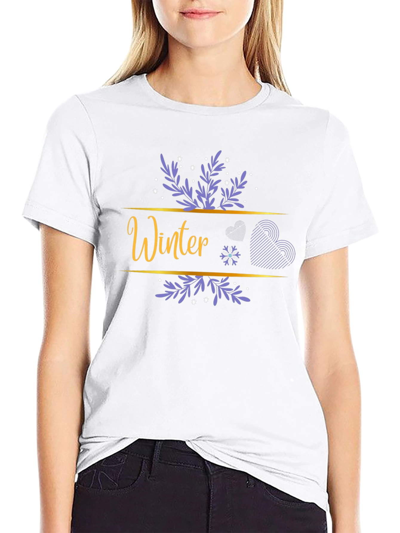 Winter Themed Black Graphic T-Shirt