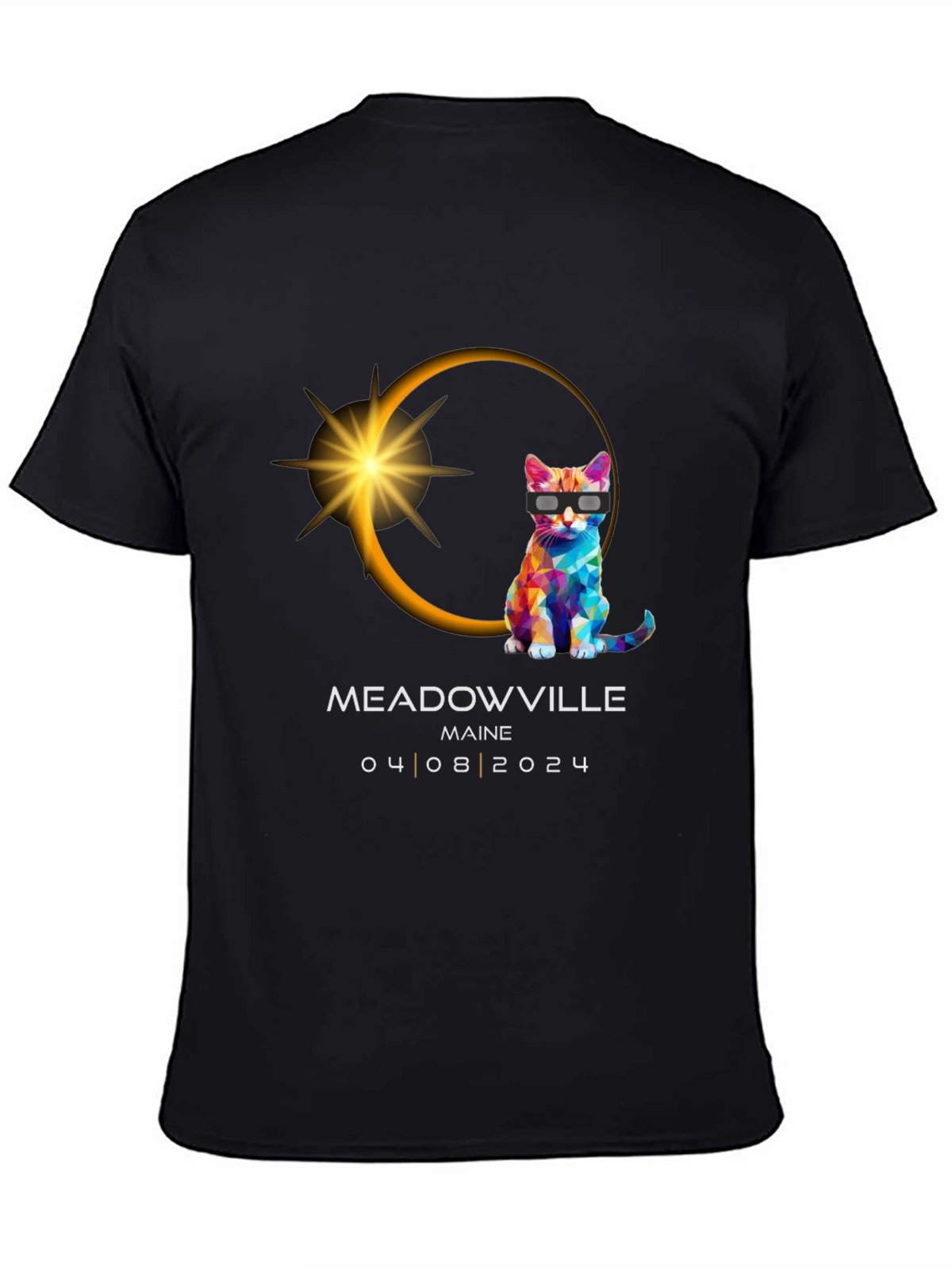Meadowville Maine 2024 Eclipse Cat T-Shirt