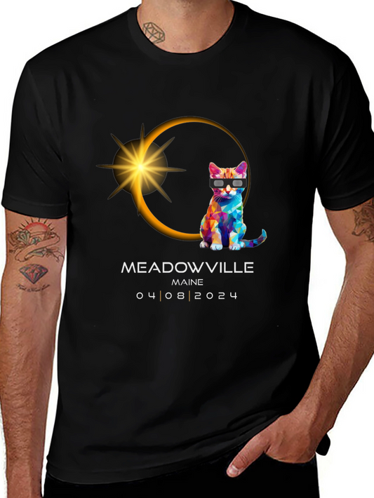 Meadowville Maine 2024 Eclipse Cat T-Shirt