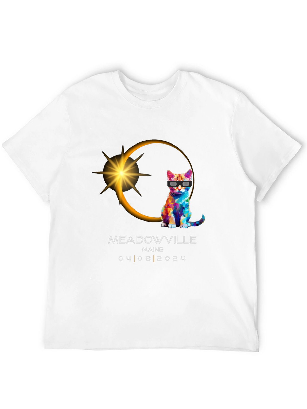 Meadowville Maine 2024 Eclipse Cat T-Shirt
