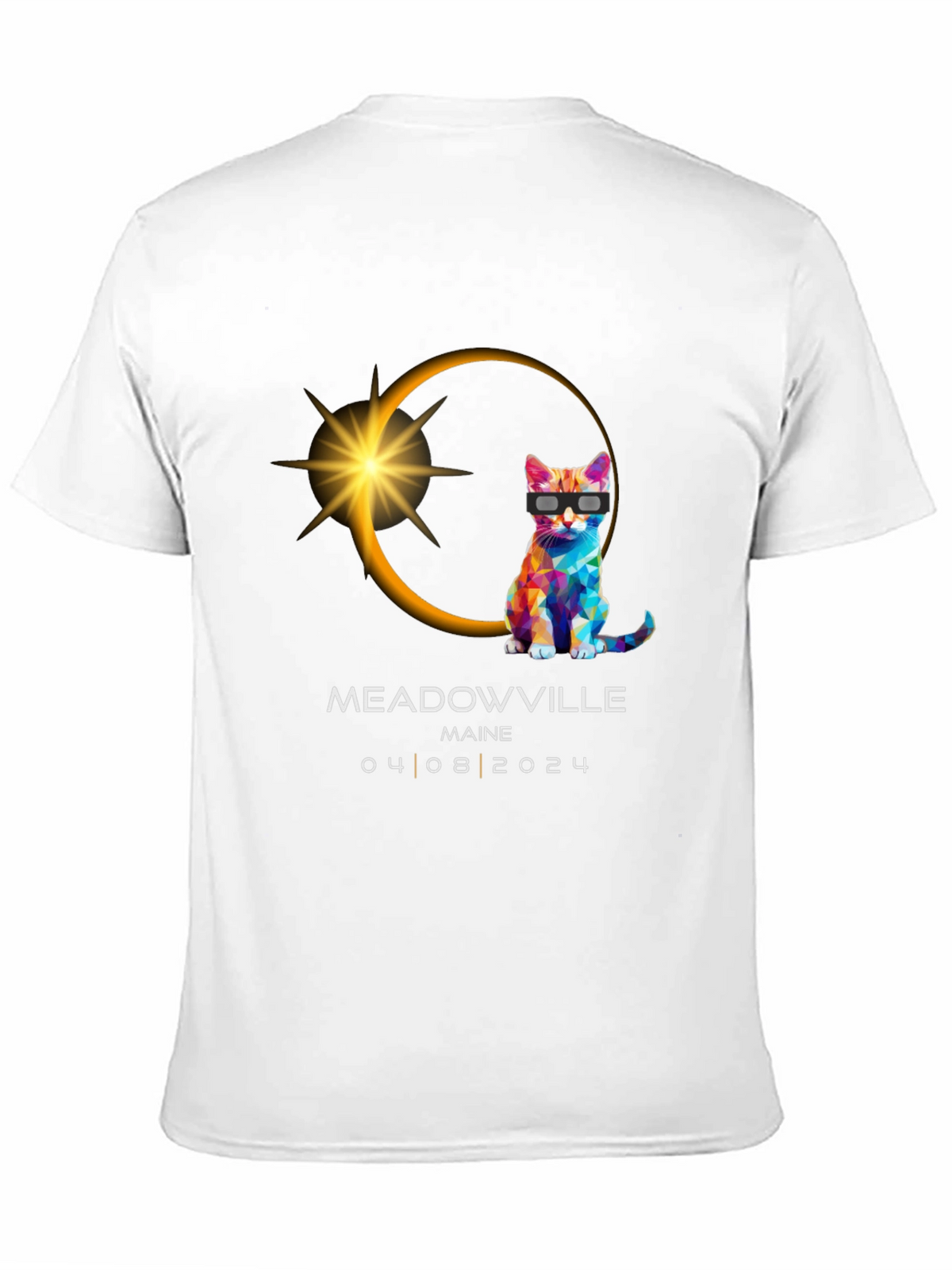 Meadowville Maine 2024 Eclipse Cat T-Shirt