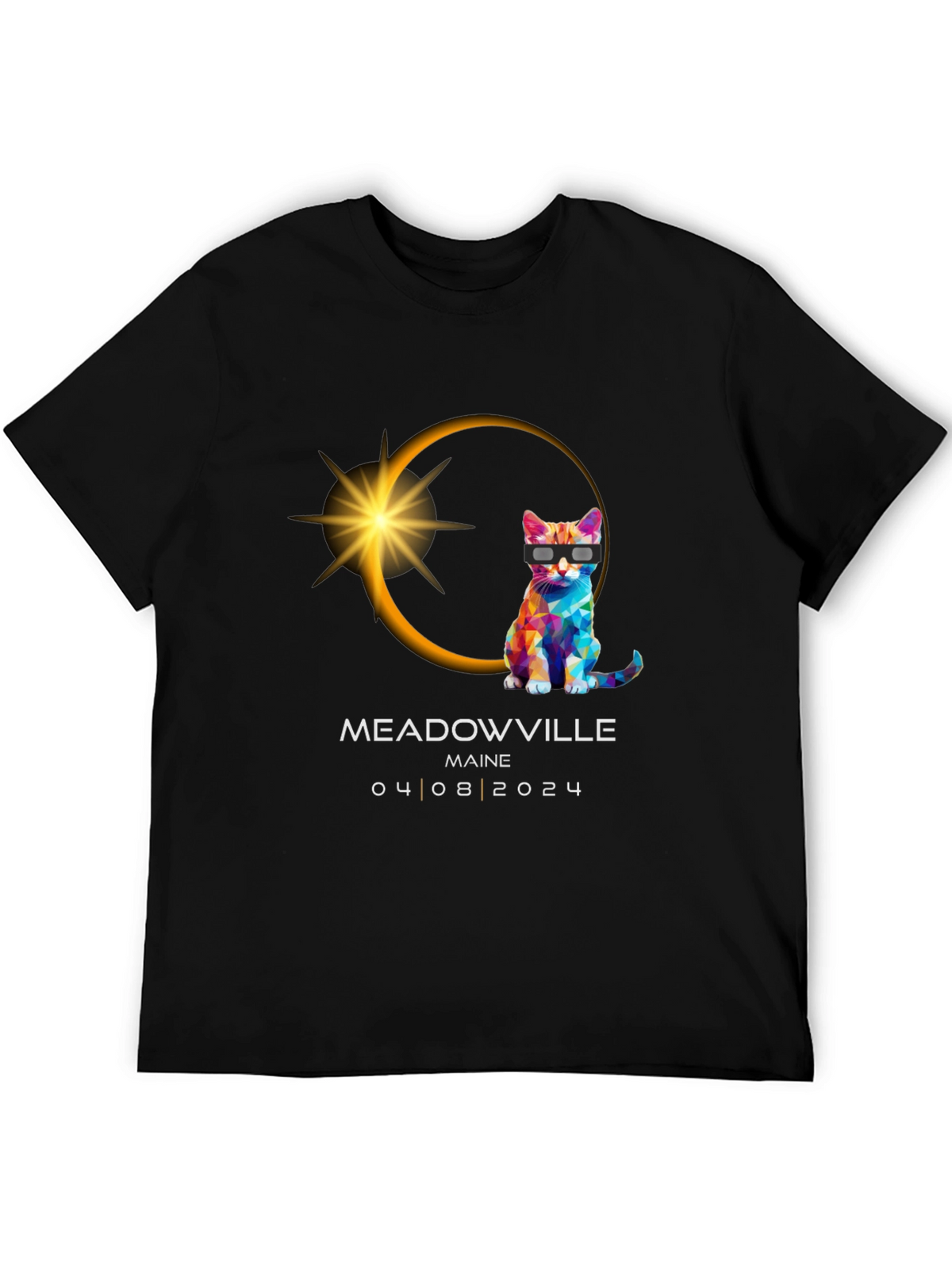 Meadowville Maine 2024 Eclipse Cat T-Shirt