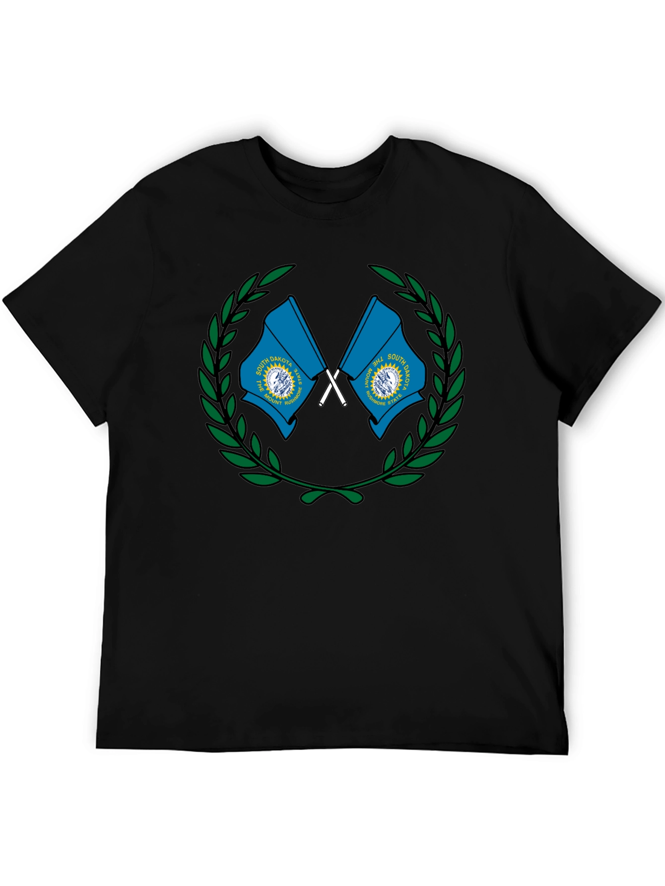 South Dakota Flag Graphic Tee - Black