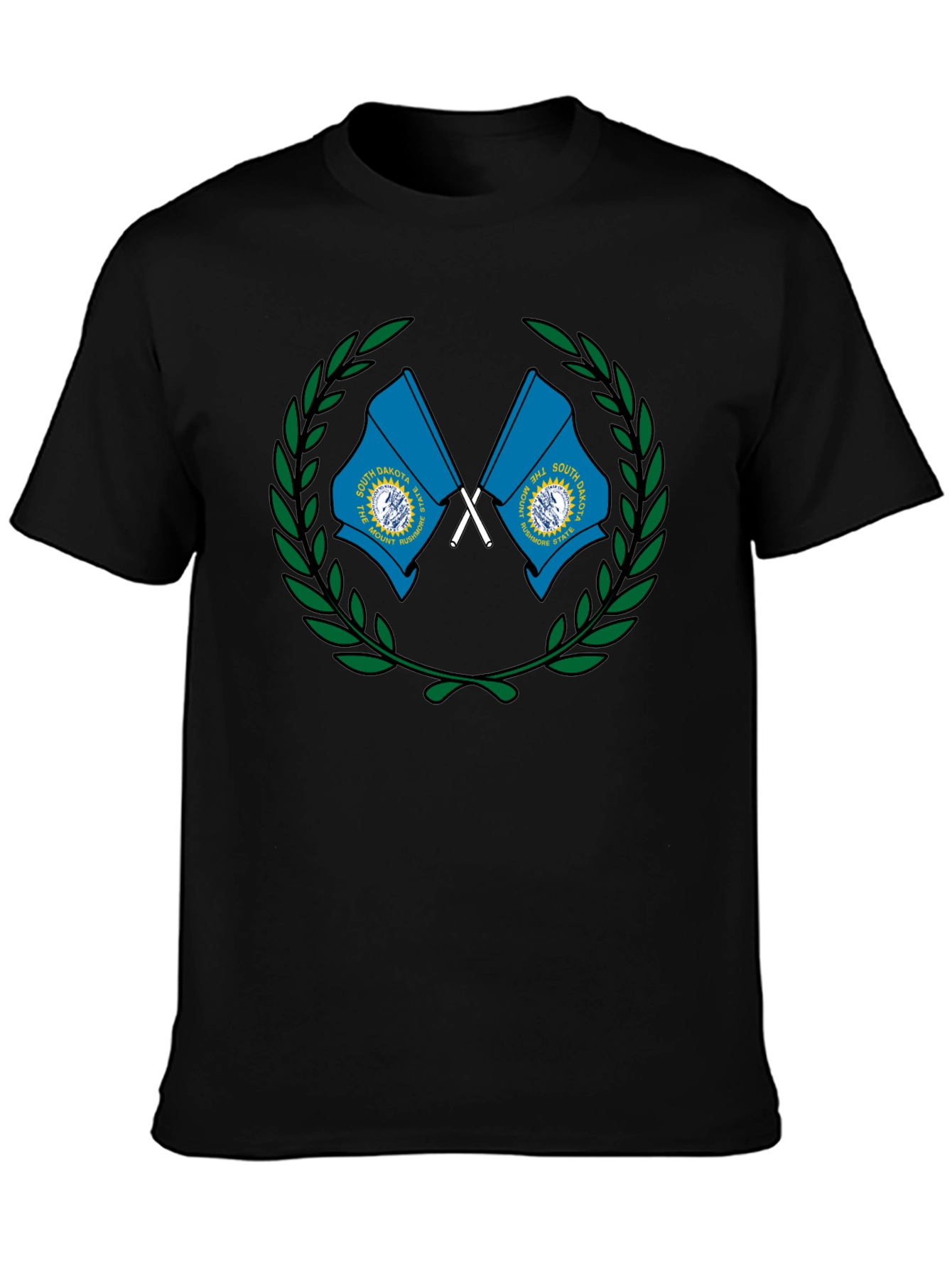 South Dakota Flag Graphic Tee - Black