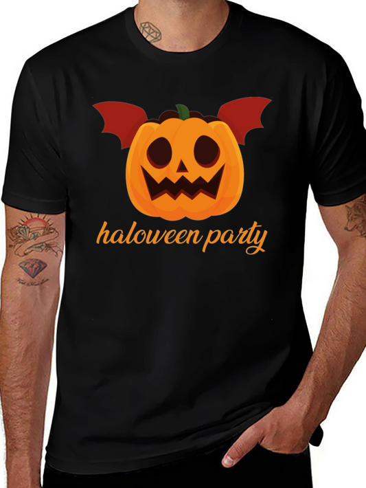 Halloween Party Pumpkin Bat Graphic Tee