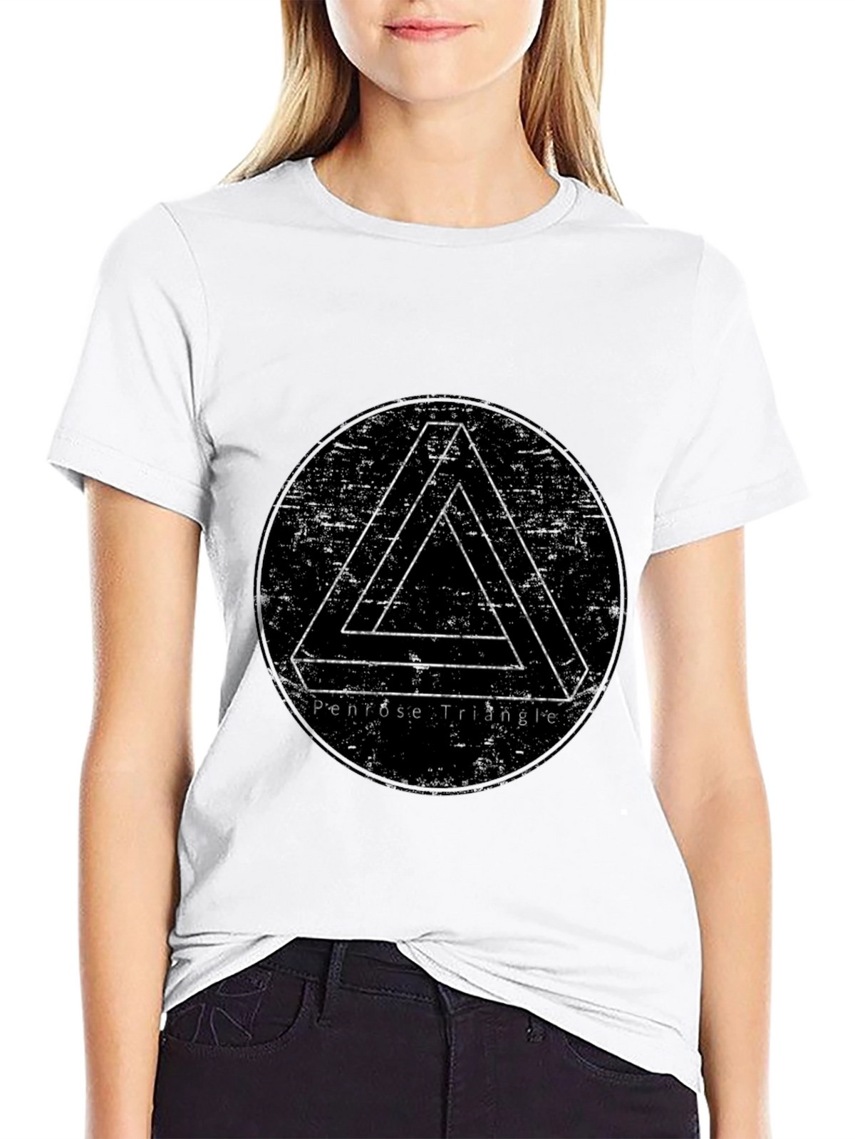 Penrose Triangle Illusion T-Shirt - Black