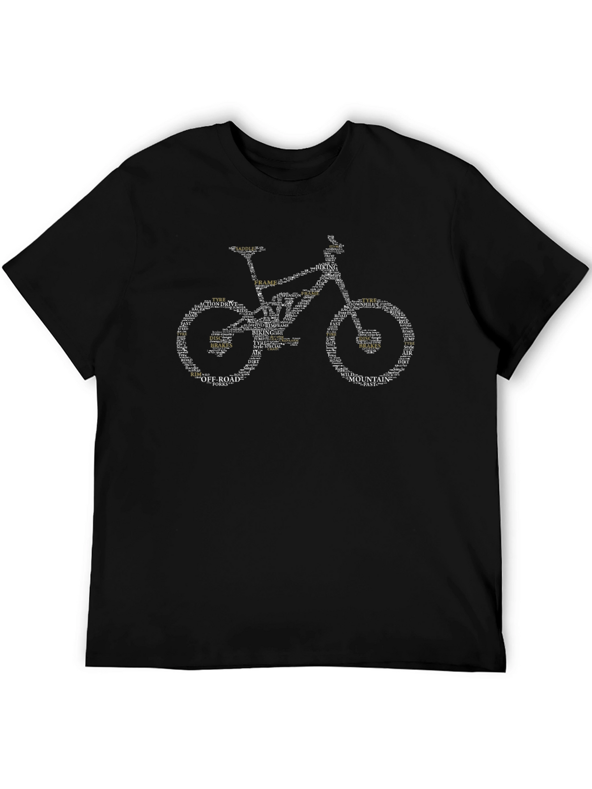 Mountain Bike Word Art Graphic T-Shirt