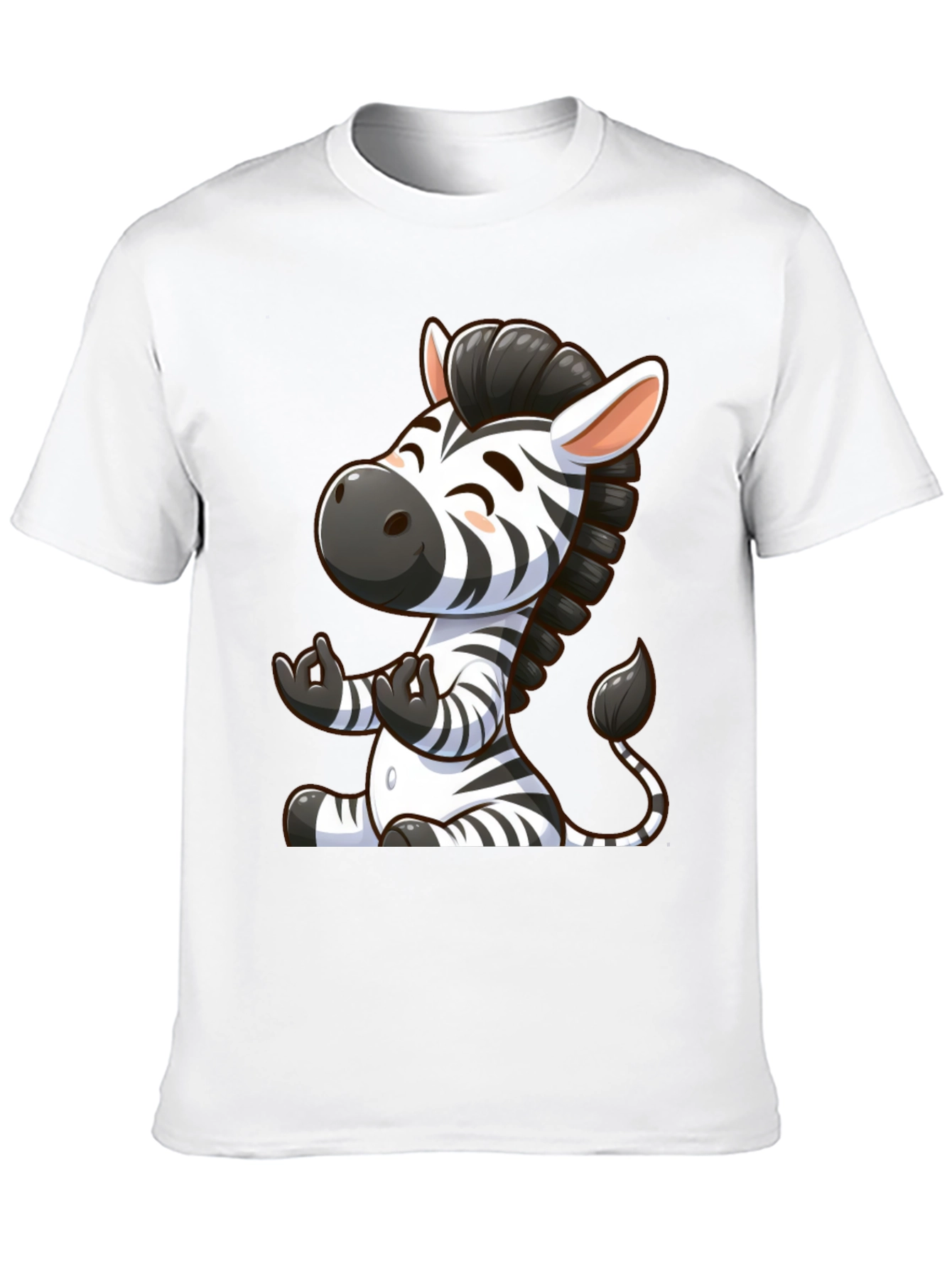 Cute Zebra Graphic T-Shirt - Black
