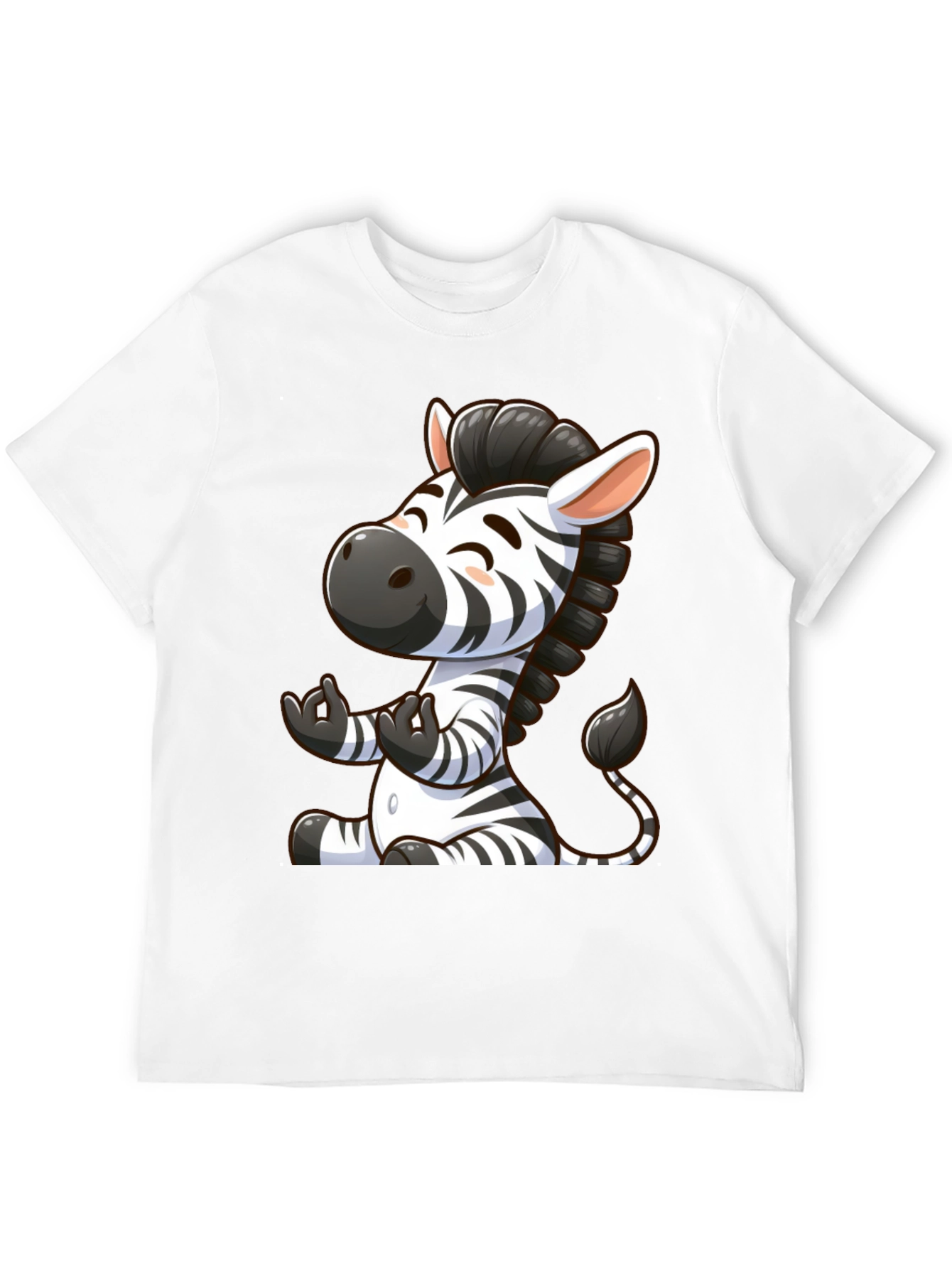 Cute Zebra Graphic T-Shirt - Black