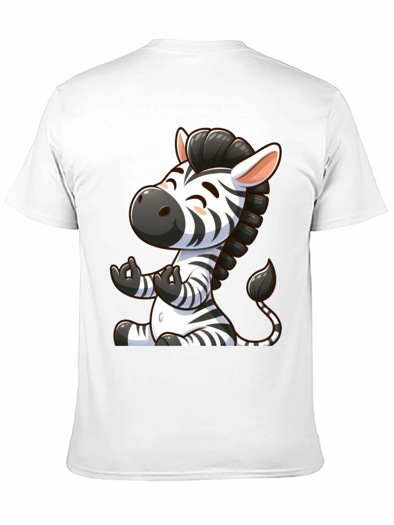 Cute Zebra Graphic T-Shirt - Black