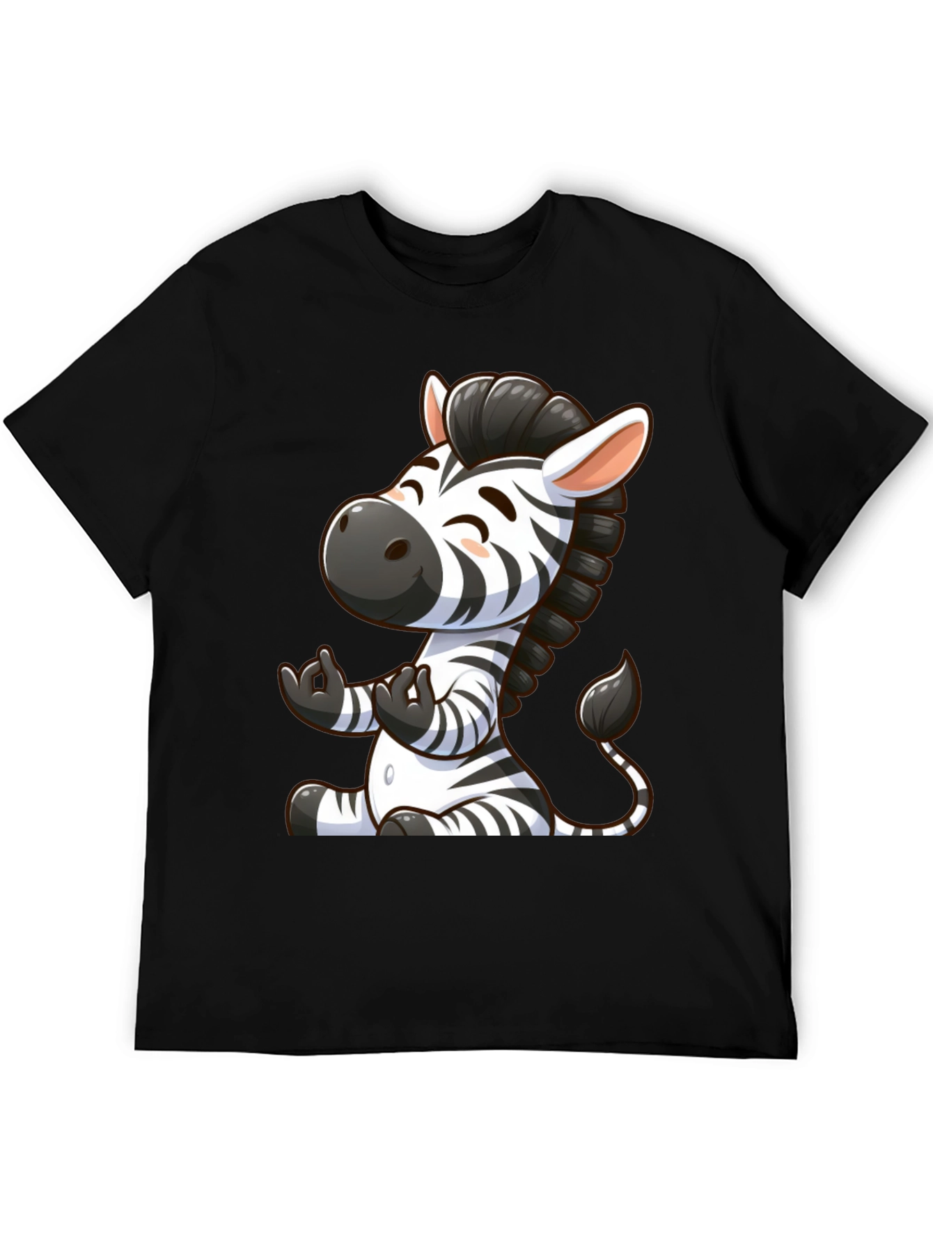 Cute Zebra Graphic T-Shirt - Black