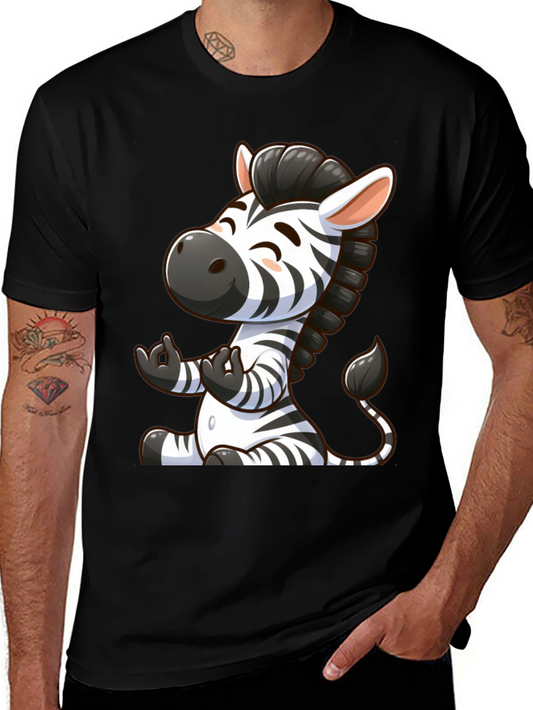 Cute Zebra Graphic T-Shirt - Black