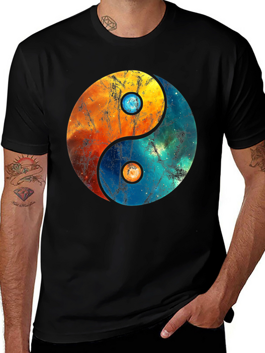 Yin Yang Galaxy Graphic Tee - Balance and Style