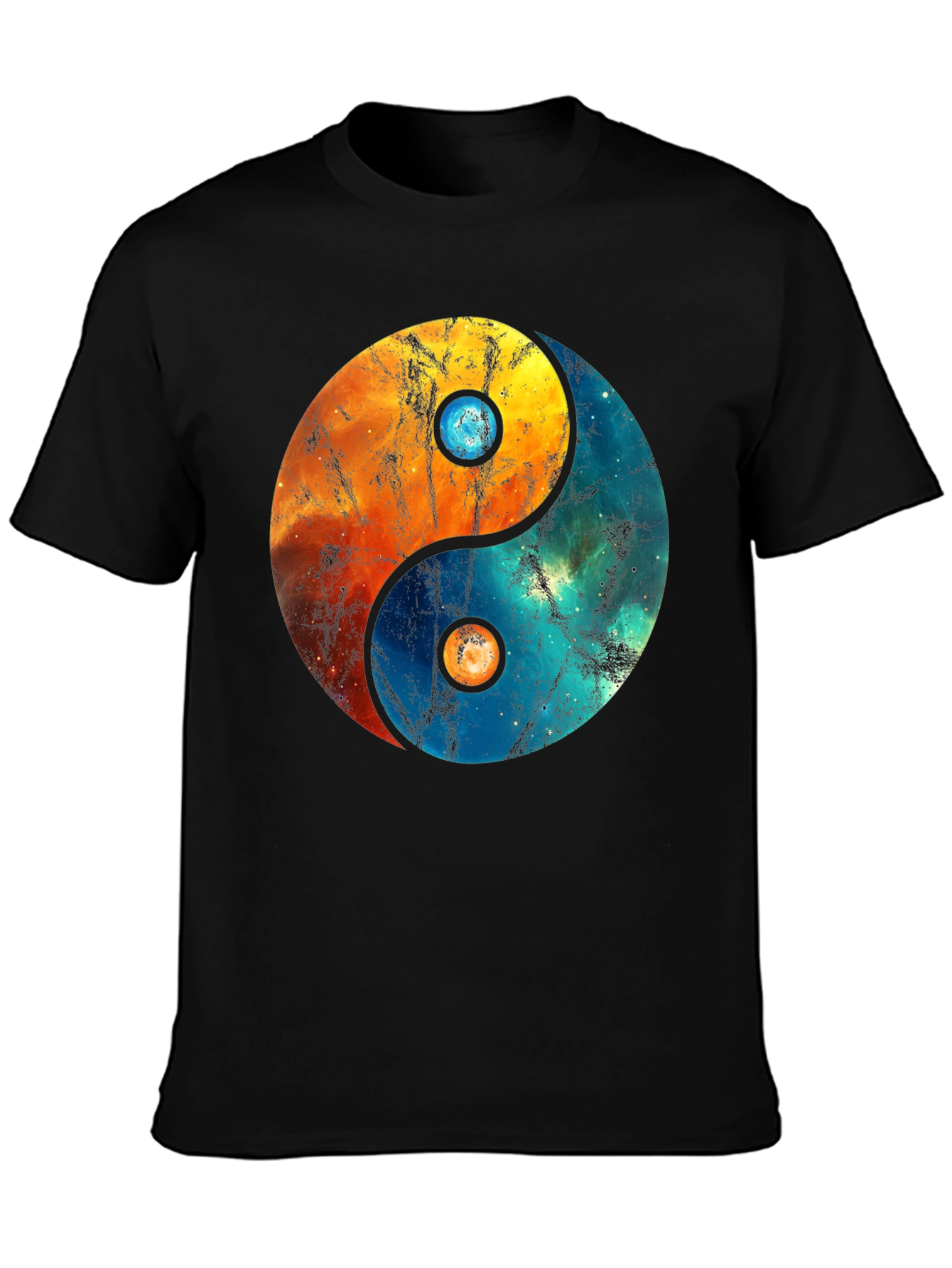 Yin Yang Galaxy Graphic Tee - Balance and Style