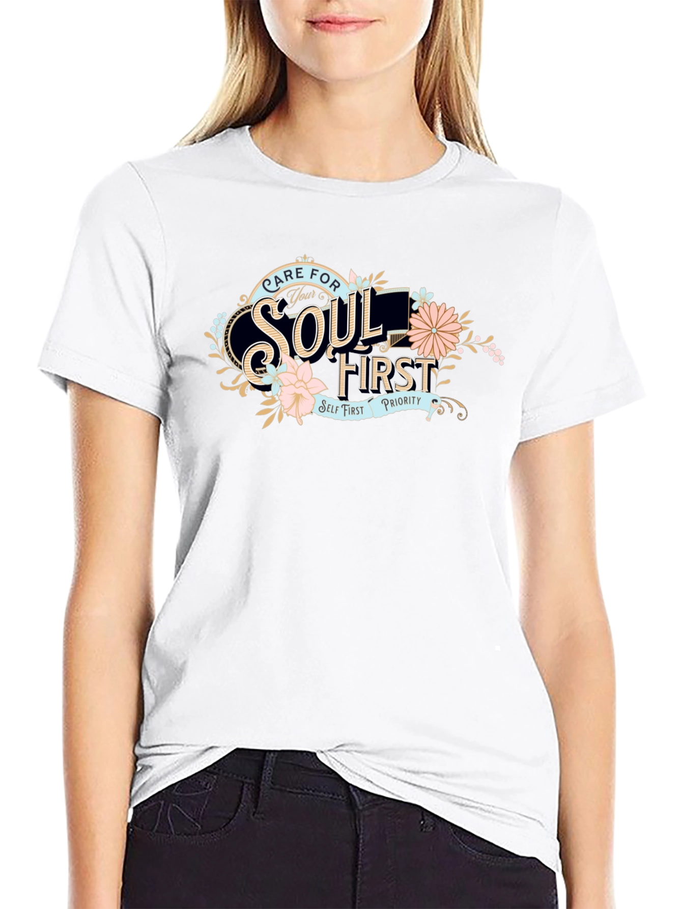 Care For Your Soul First Black T-Shirt