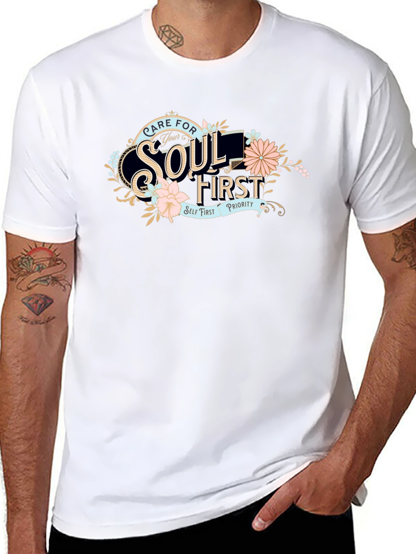 Care For Your Soul First Black T-Shirt