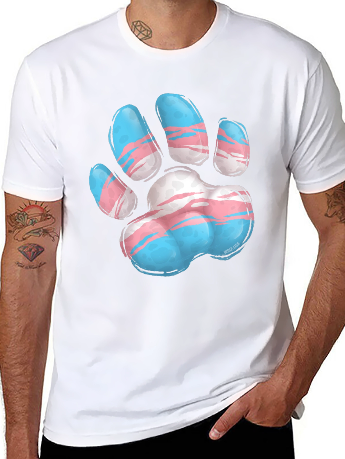 Transgender Pride Paw Print T-Shirt - Unisex