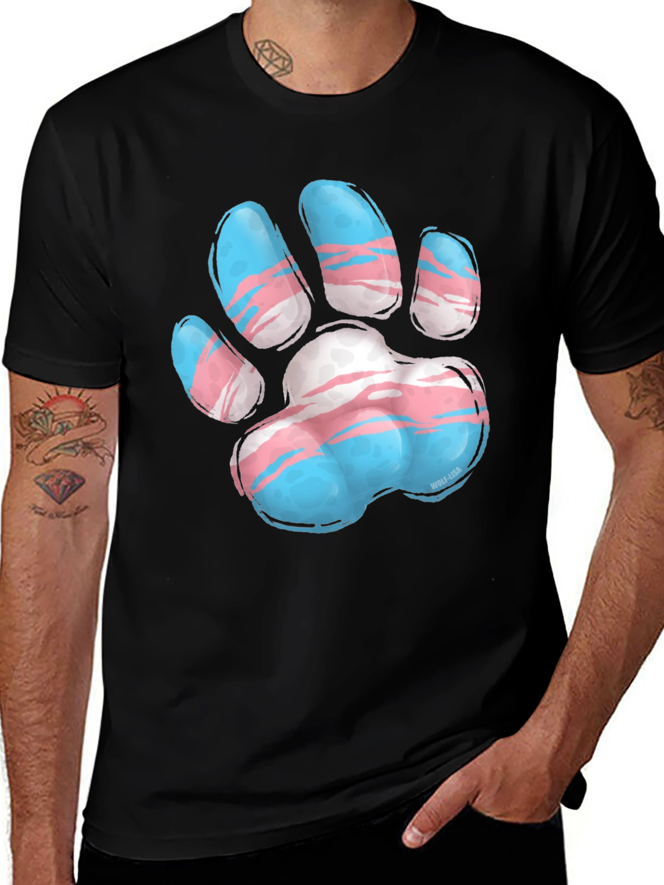 Transgender Pride Paw Print T-Shirt - Unisex