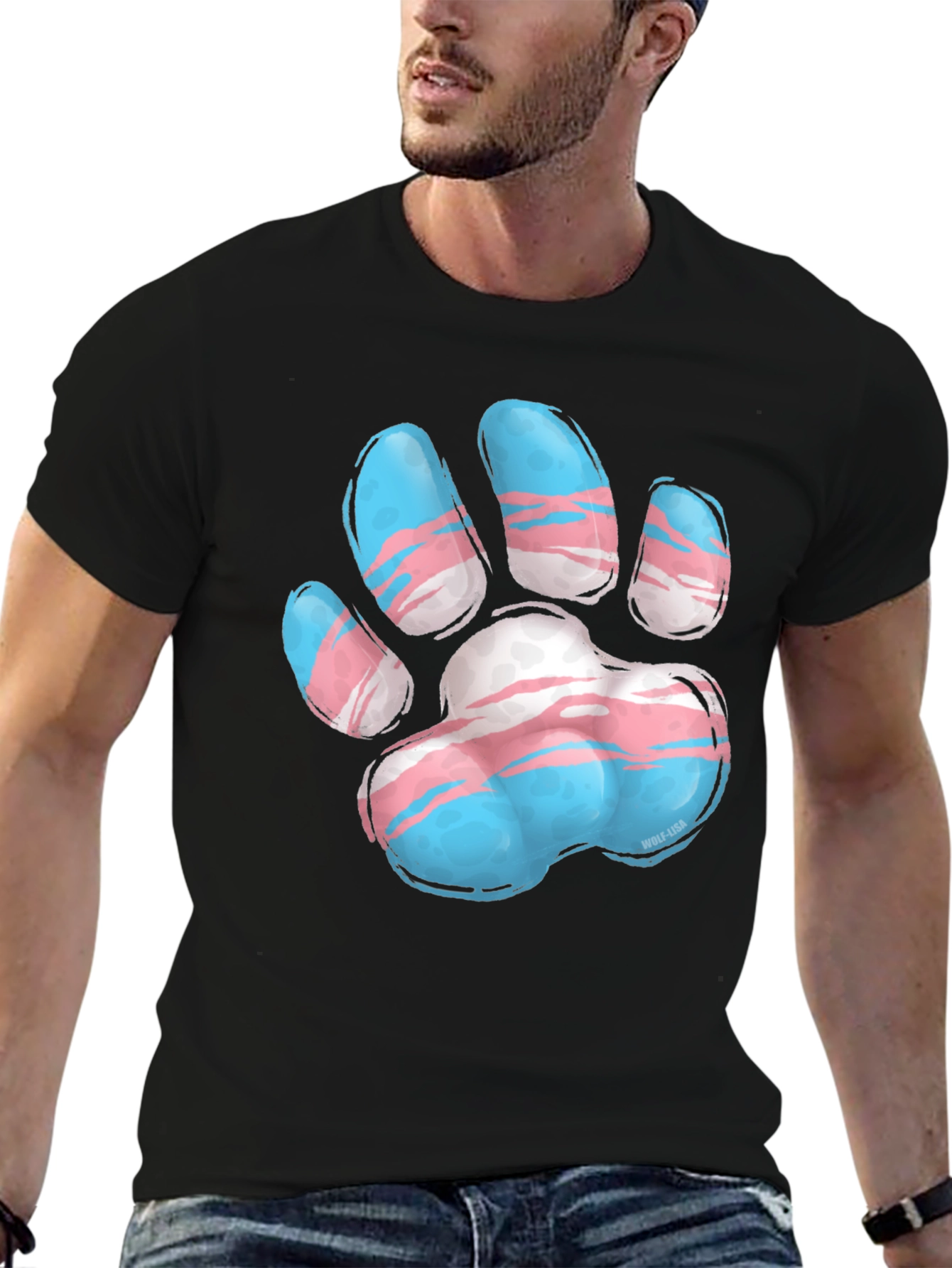 Transgender Pride Paw Print T-Shirt - Unisex