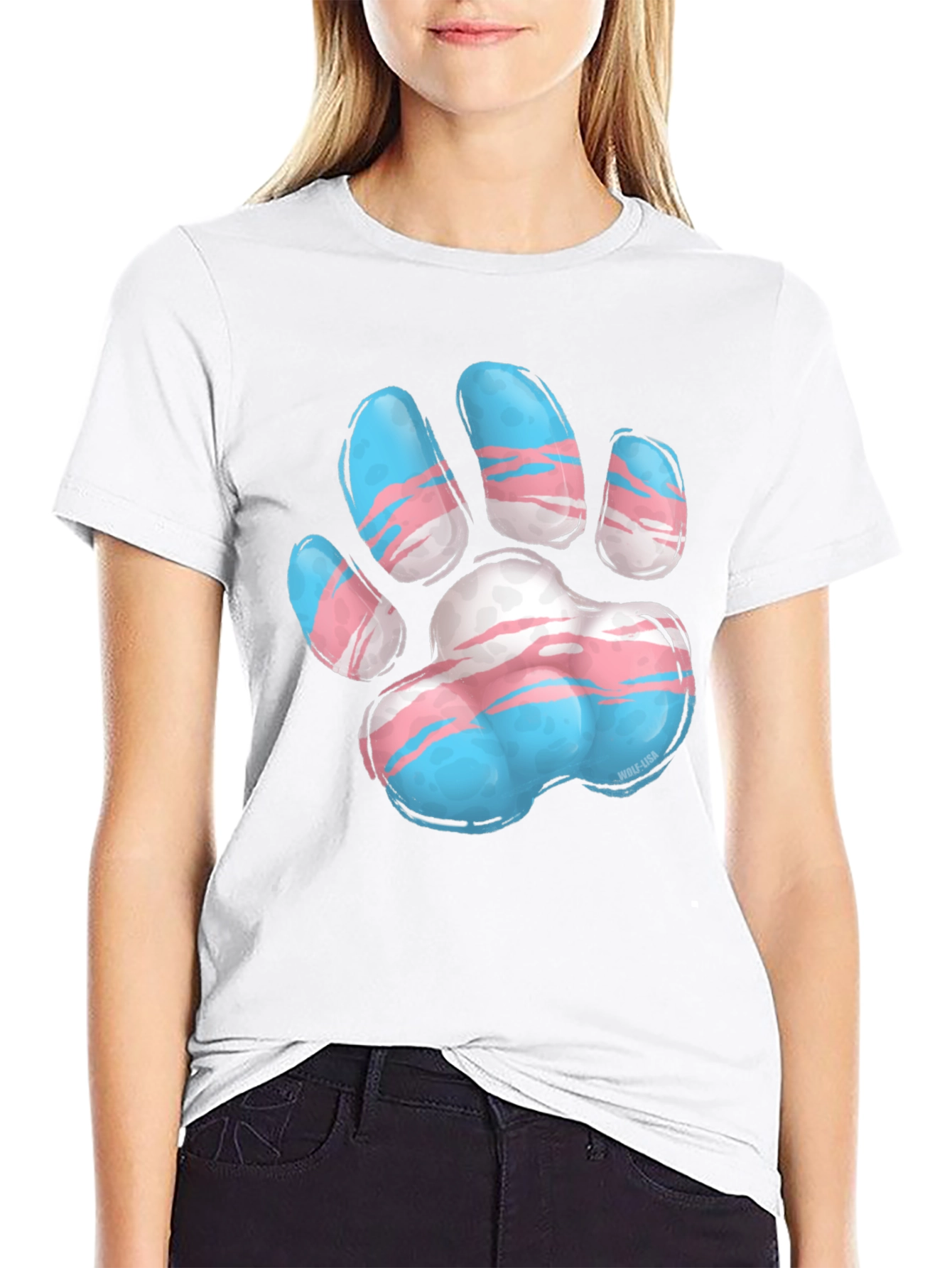 Transgender Pride Paw Print T-Shirt - Unisex