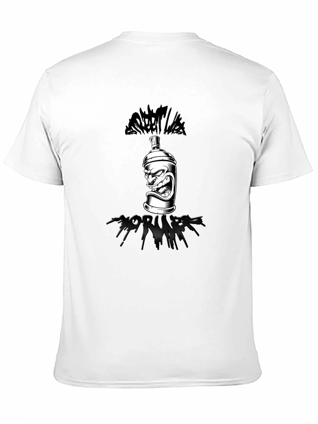 Street Life Graffiti Spray Can T-Shirt - Black