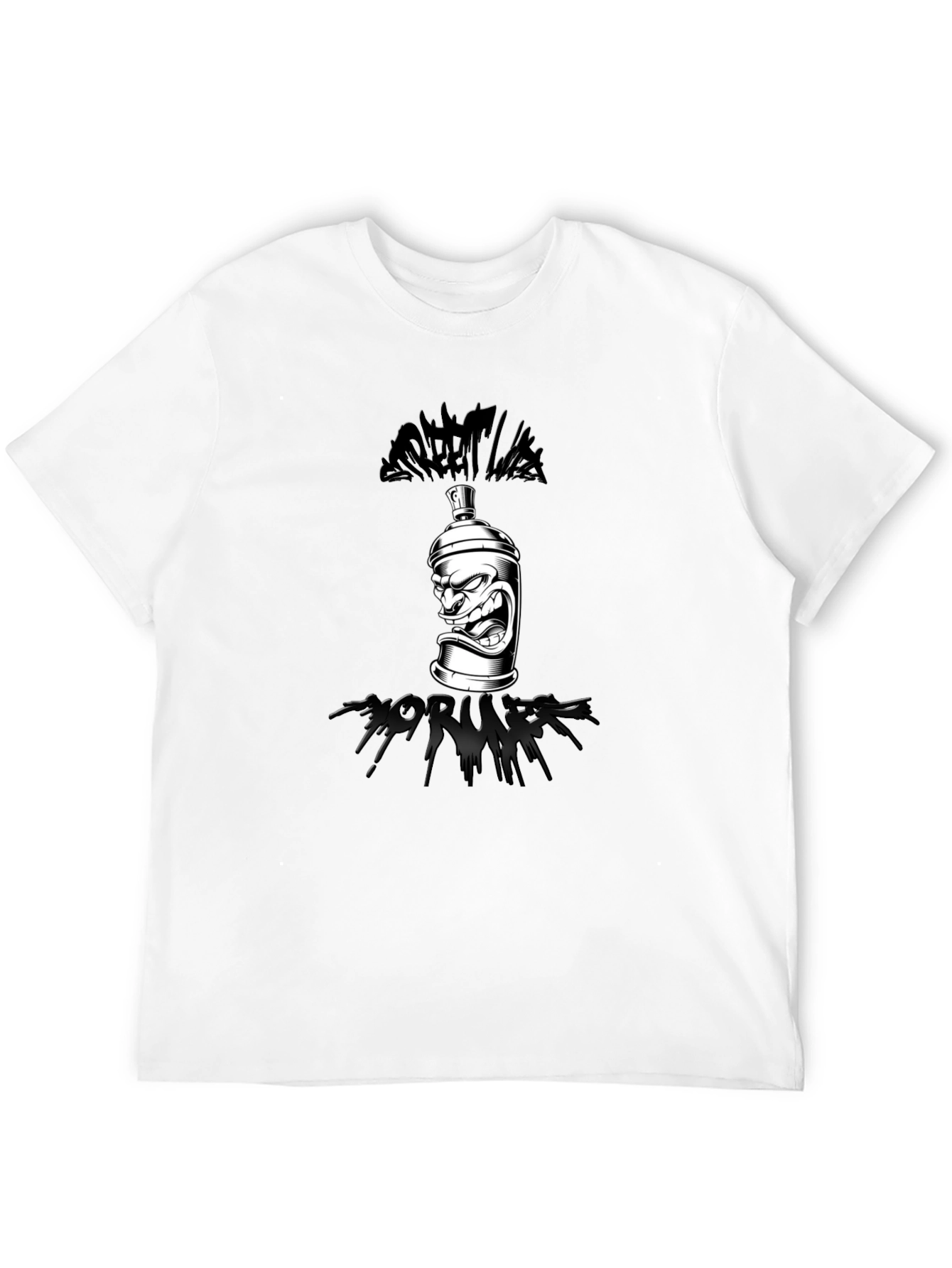Street Life Graffiti Spray Can T-Shirt - Black